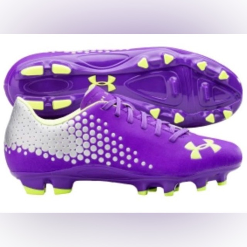 Purple/Green soccer cleats